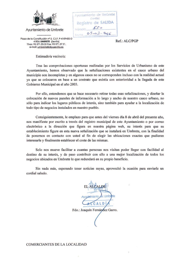 SEÑALETICA COMERCIOS