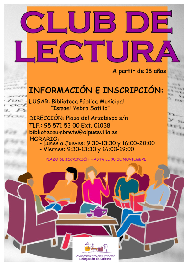cartel club lectura adultos