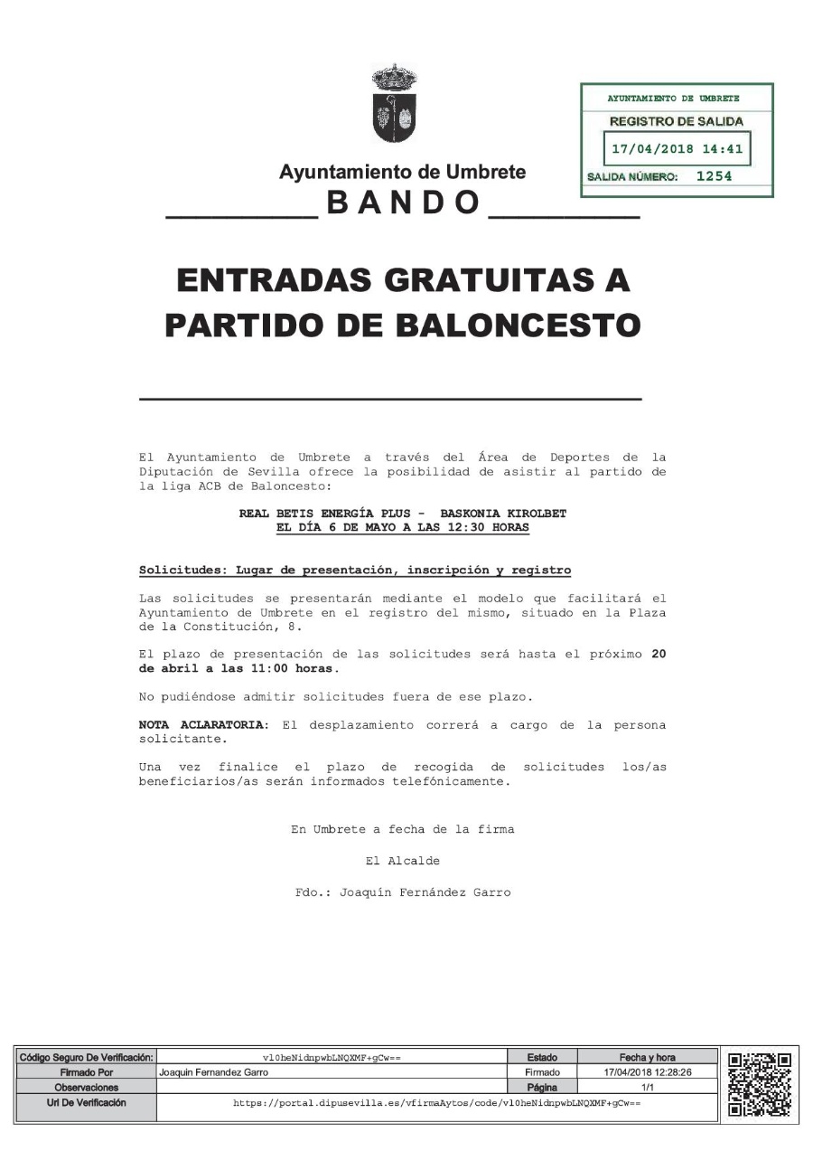 BANDO ENTRADAS BALONCESTO