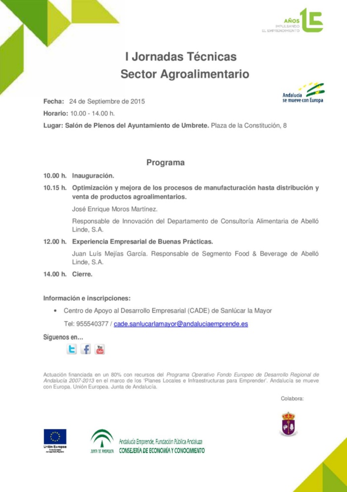 CARTEL II JORNADAS Agroalimentarias Umbrete definitivo