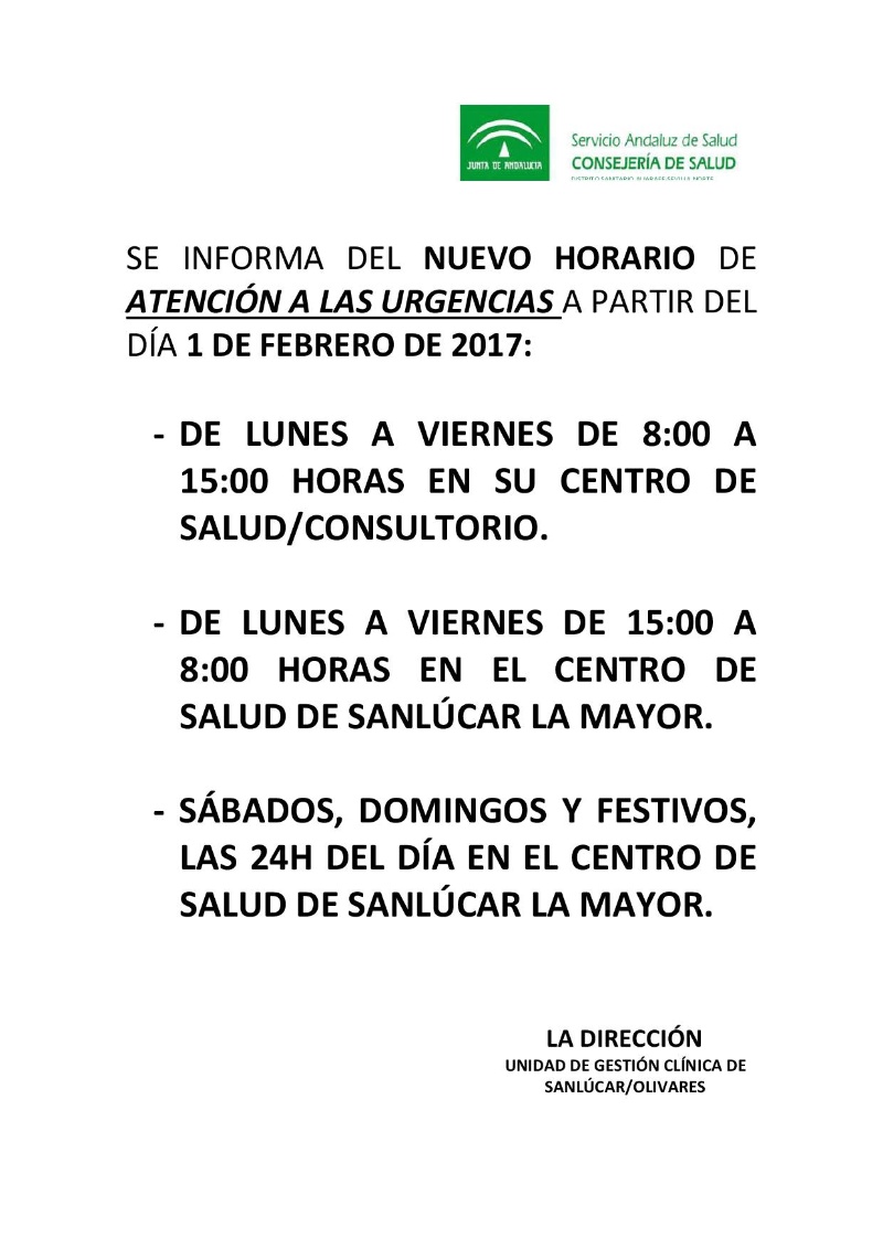 COMUNICACIÓN CENTROS URGENCIAS