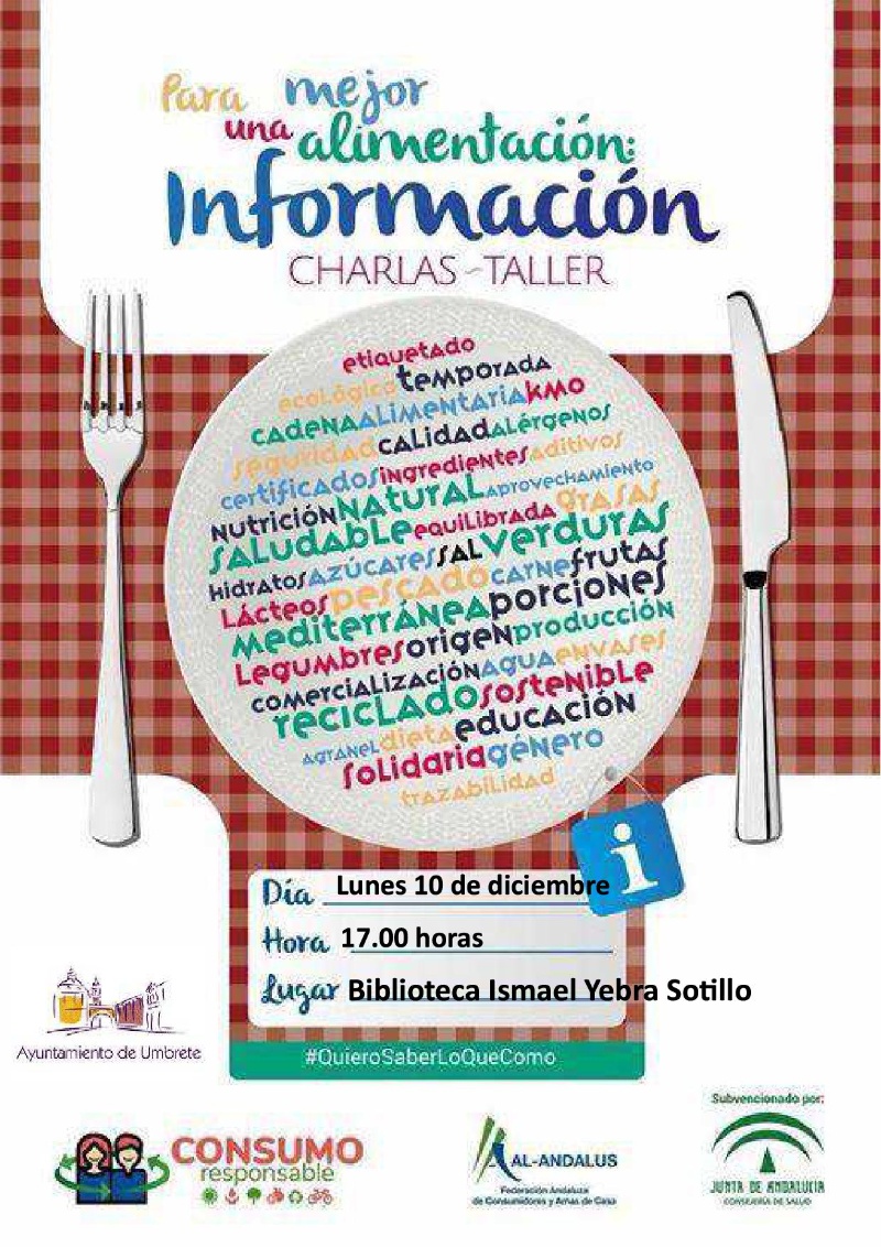 Cartel charla consumo