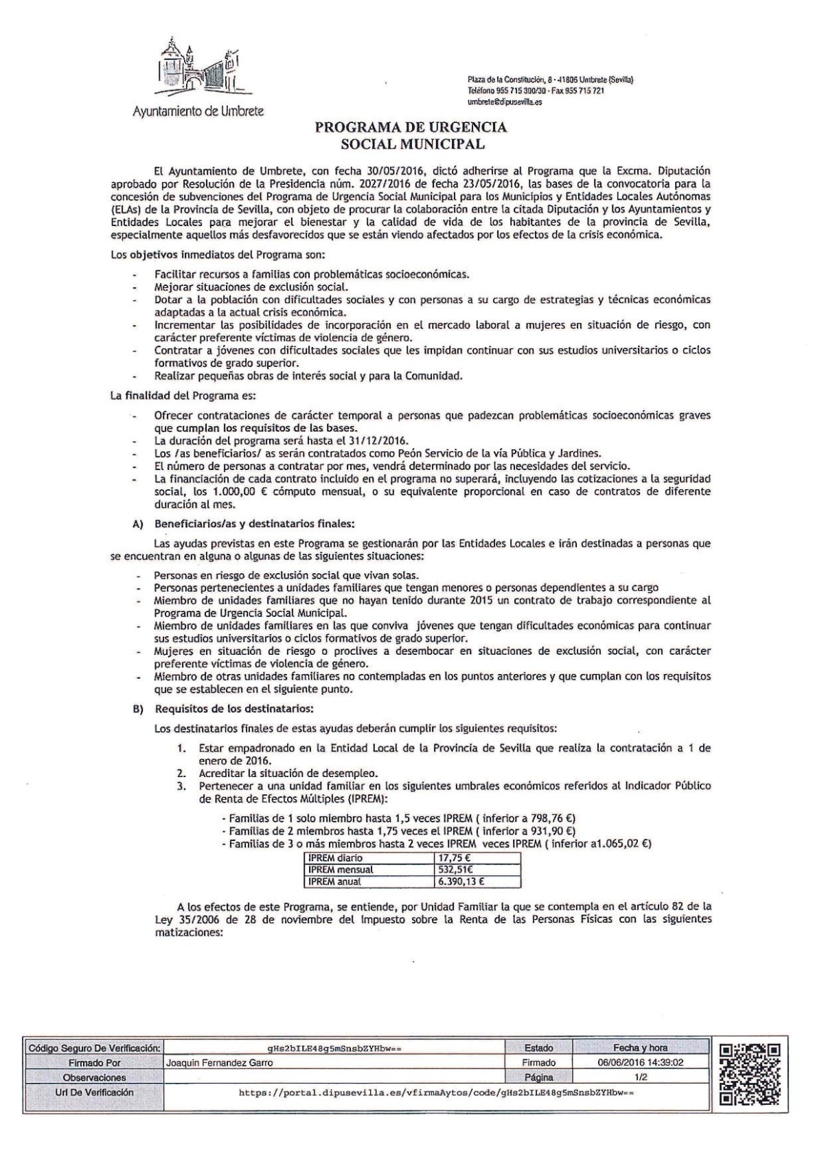 PLAN URGENGENCIA JUNIO 2016