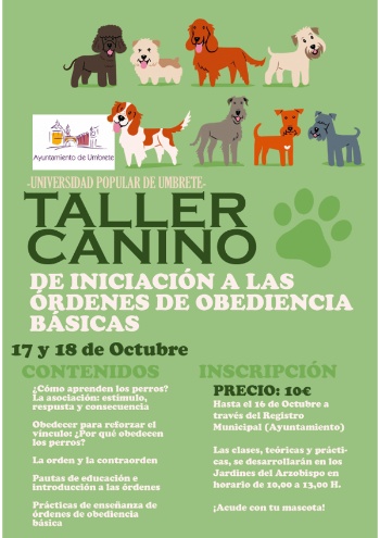 Taller adiestramiento canino