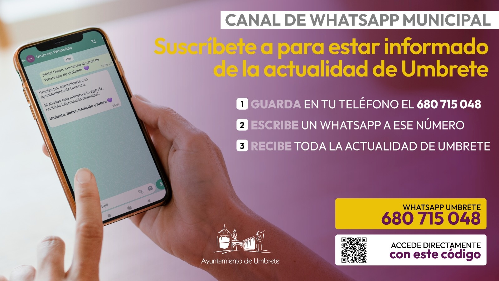 Umbrete activa un nuevo canal de comunicación a través de WhatsApp