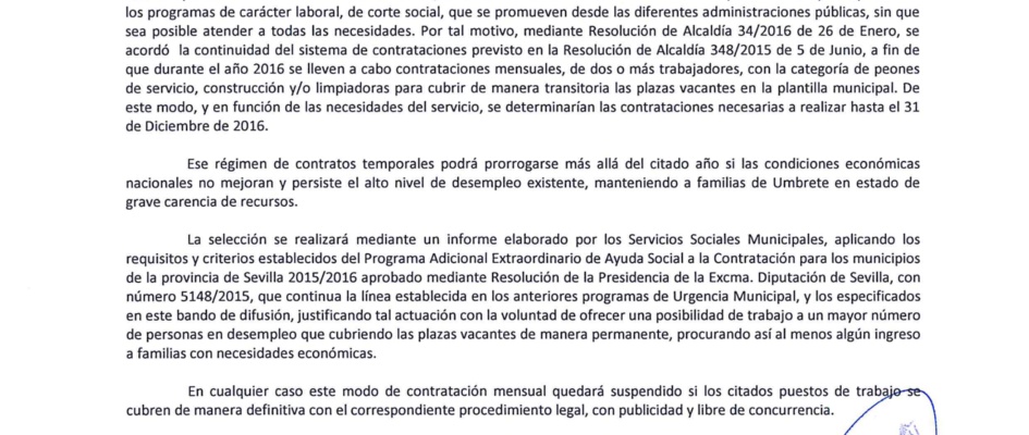 anuncio contrataciones temporales marzo 2016