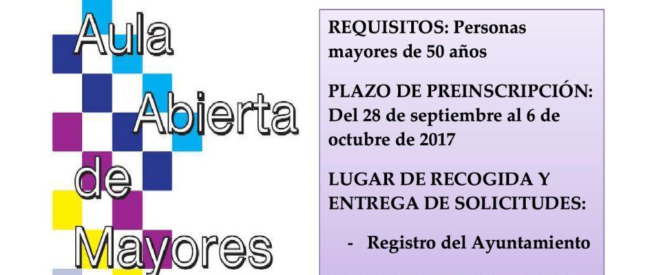 cartel aula abierta de mayores