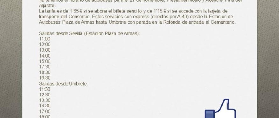 horario bus día mosto