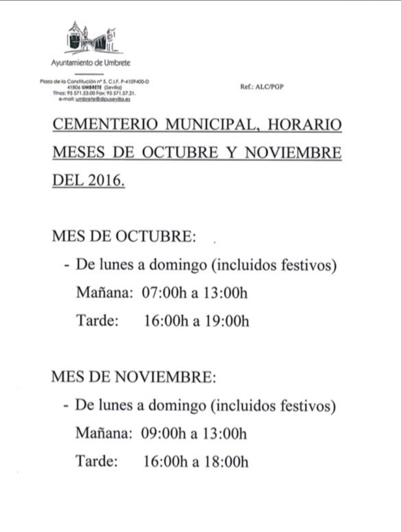 horario cementerio oct-nov 2016