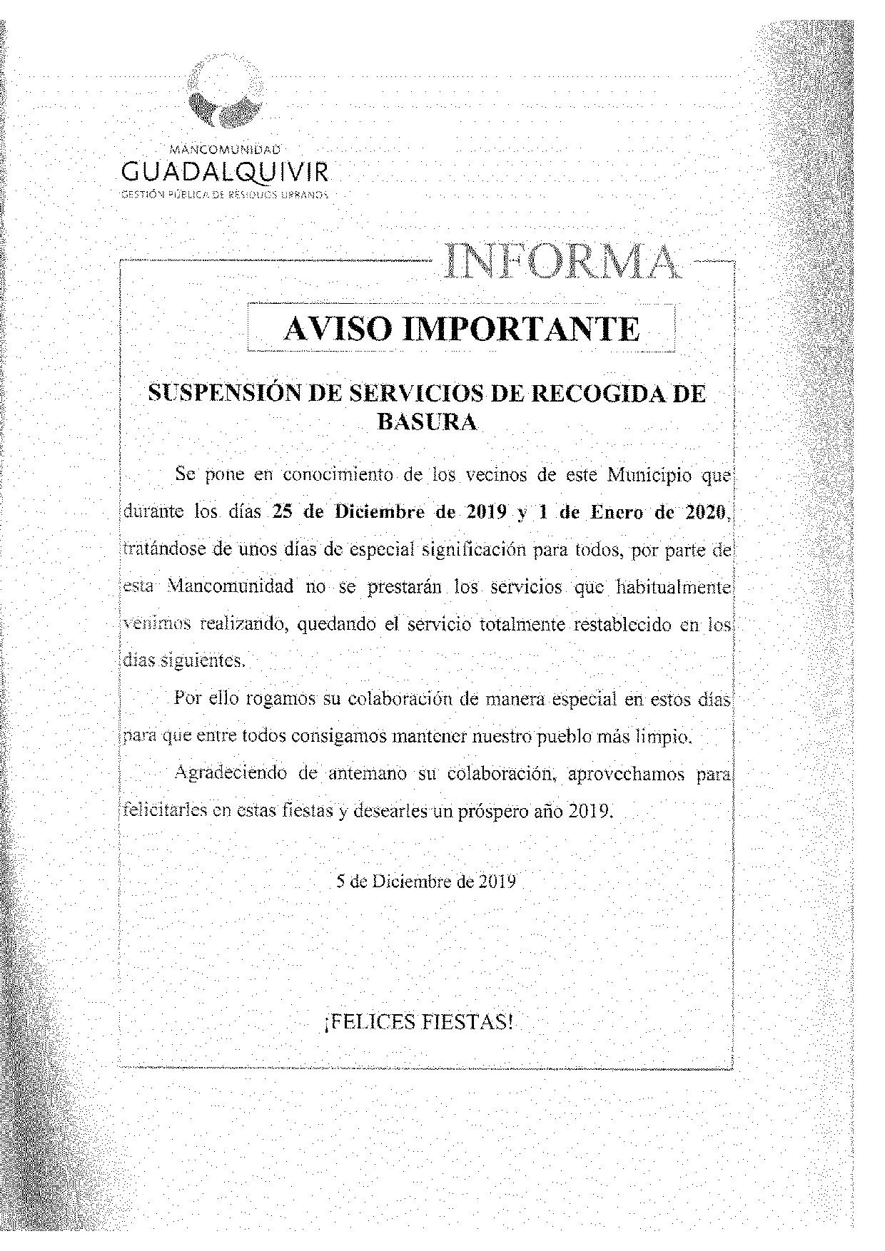 suspensión mancomunidad