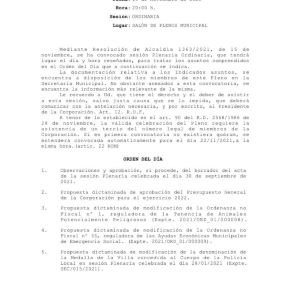 CONVOCATORIA DE PLENO ORDINARIO 1