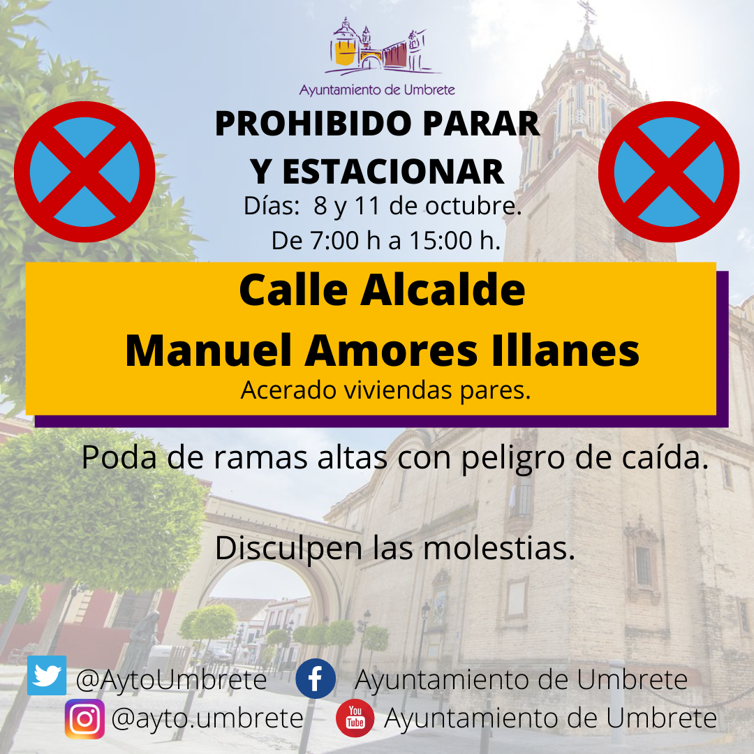 cartel prohibido estacionar MAnuel Amores Illanes 8 y 11 del 10
