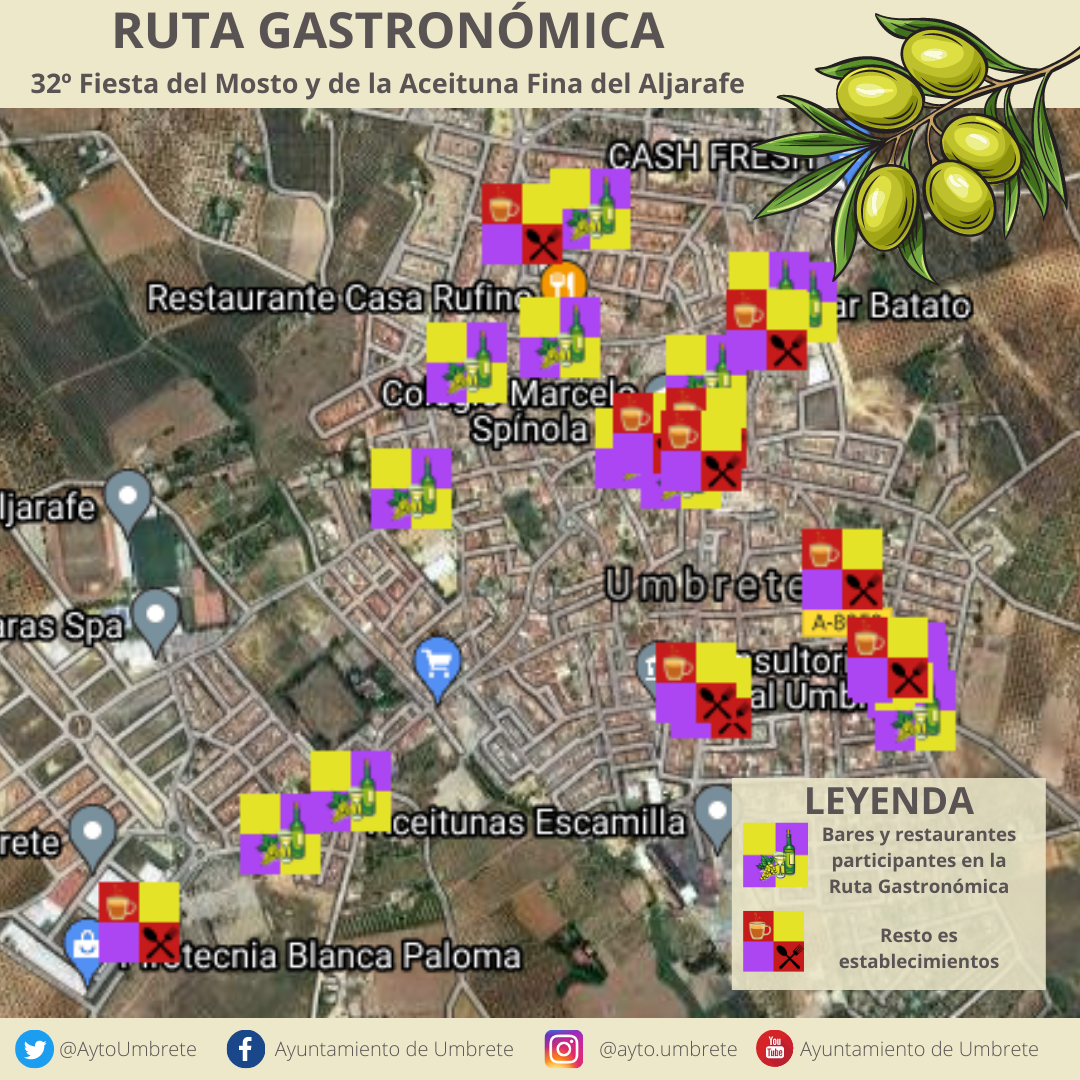 mapa ruta gastronómica mosto